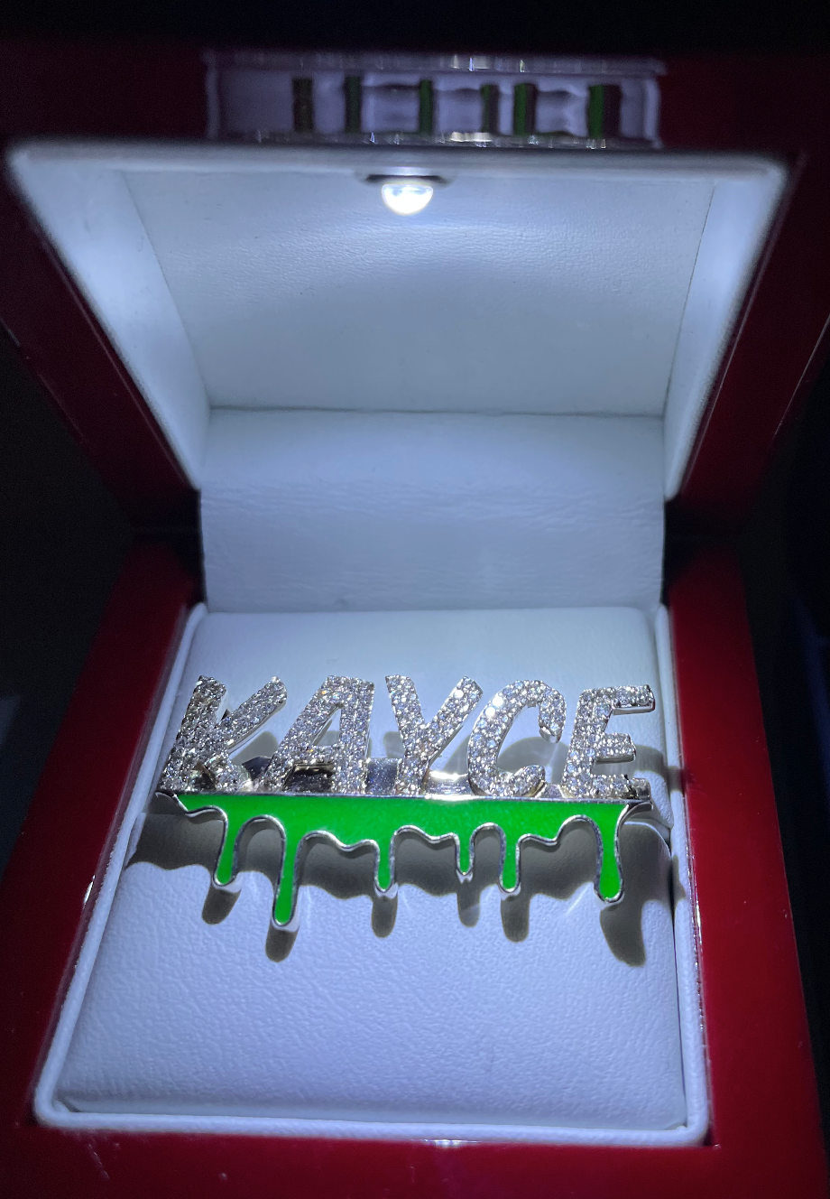 Custom Name Plate with Glow in the Dark Drip