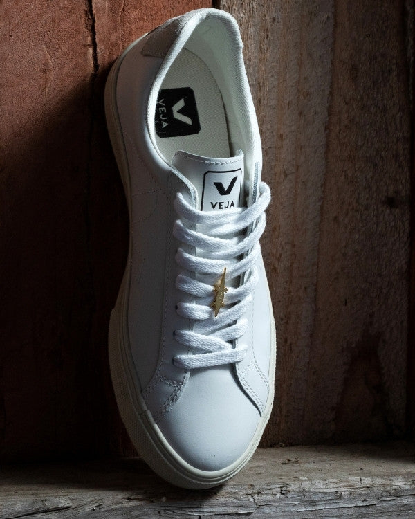 Crocodile sneaker pendant finished in yellow gold